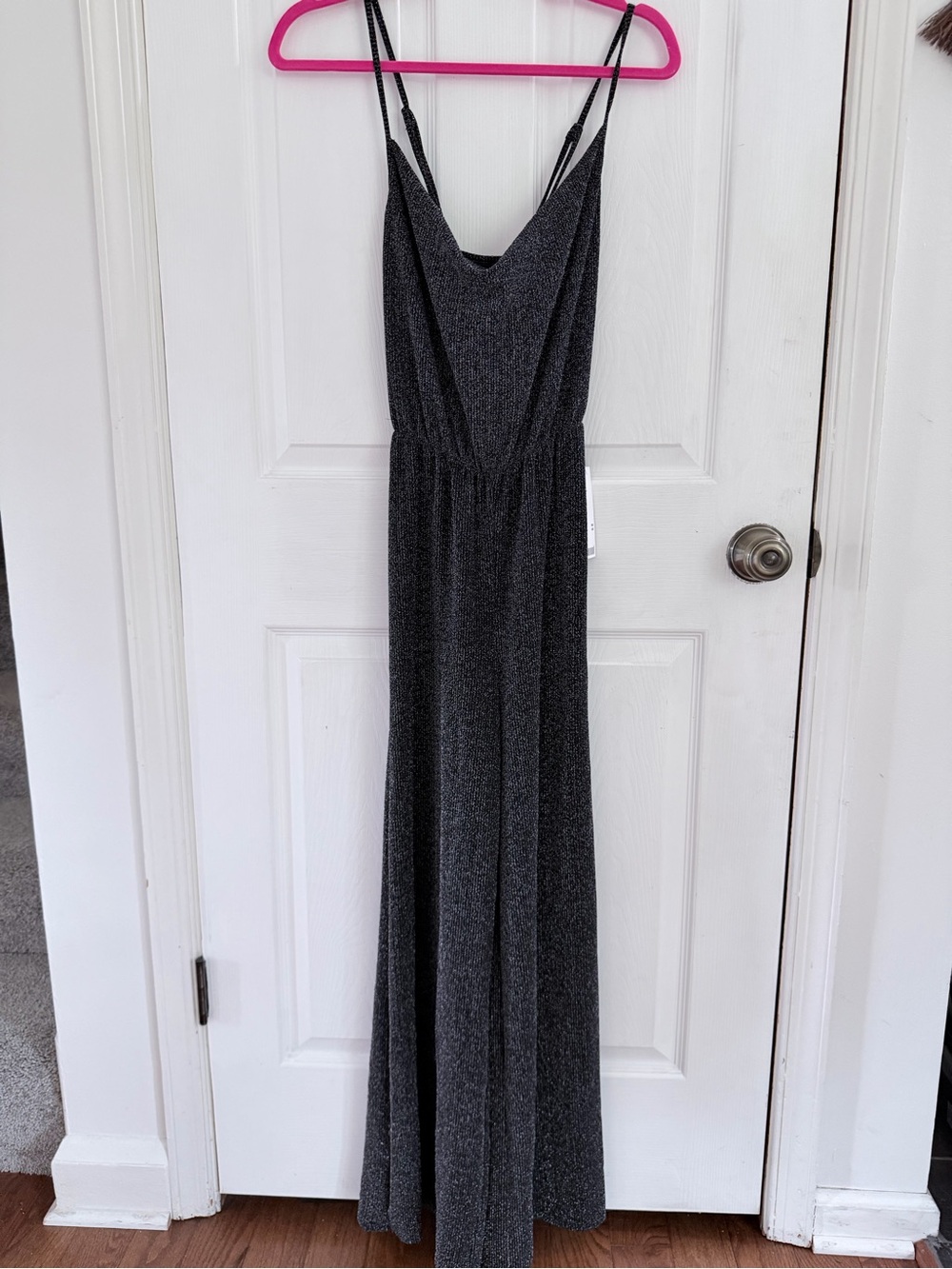 Urban Outfitters Black Sparkle jumpsuit with Spaghetti Straps